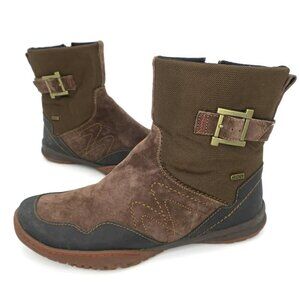 Merrell Espresso Albany Brown Leather Zip Ankle Boots Dry J42356 Women's 7M